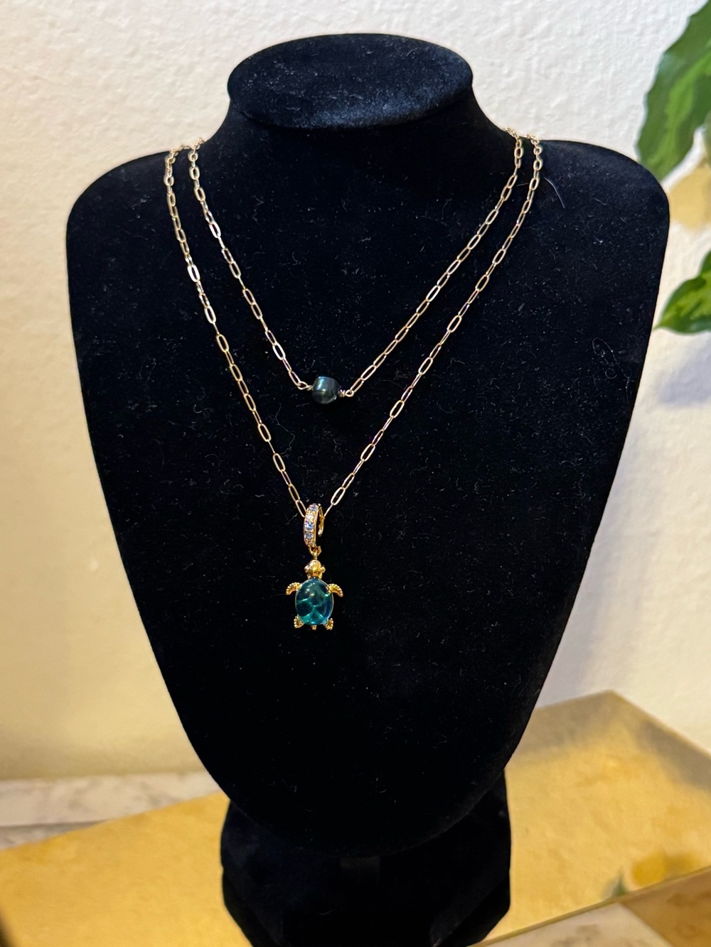 18K Gold Filled Turtle Pendant, with Real Saltwater Pearl- ‼️HANDMADE‼️ - Picture 6 of 9